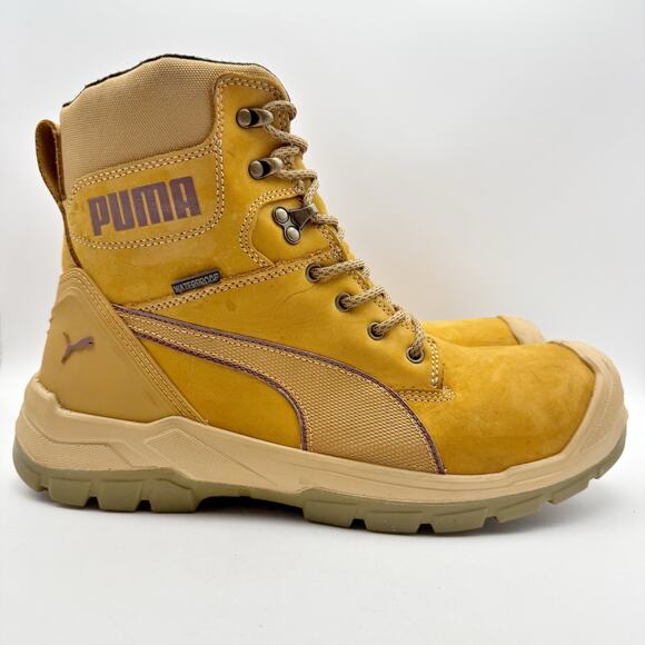 PUMA Mens Conquest SR Scuff Cap Composite Toe Work Boots US 13 Wheat Leather GUC - Picture 2 of 13